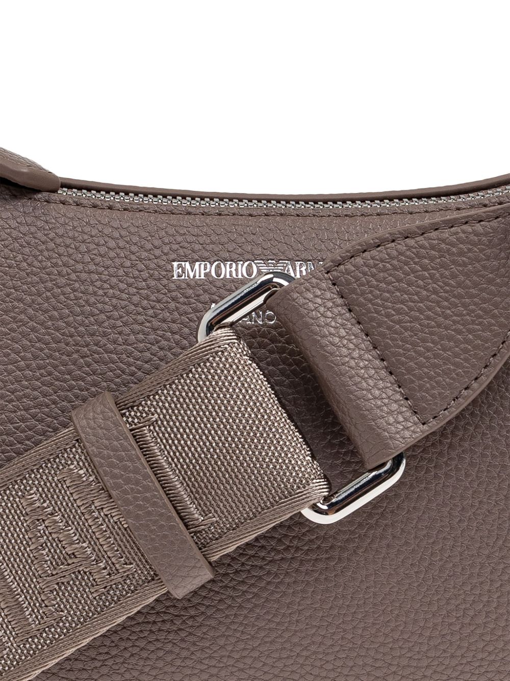 EMPORIO ARMANI Pebbled Texture Mini Baguette Shoulder Handbag