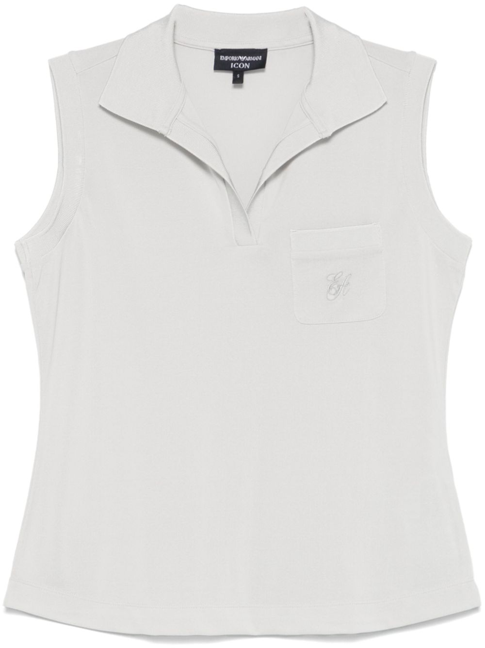 EMPORIO ARMANI Sleeveless Classic Collar Top with Chest Pocket