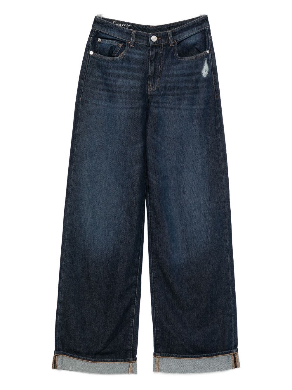 EMPORIO ARMANI Distressed Wide Leg Jeans - Essential Fit
