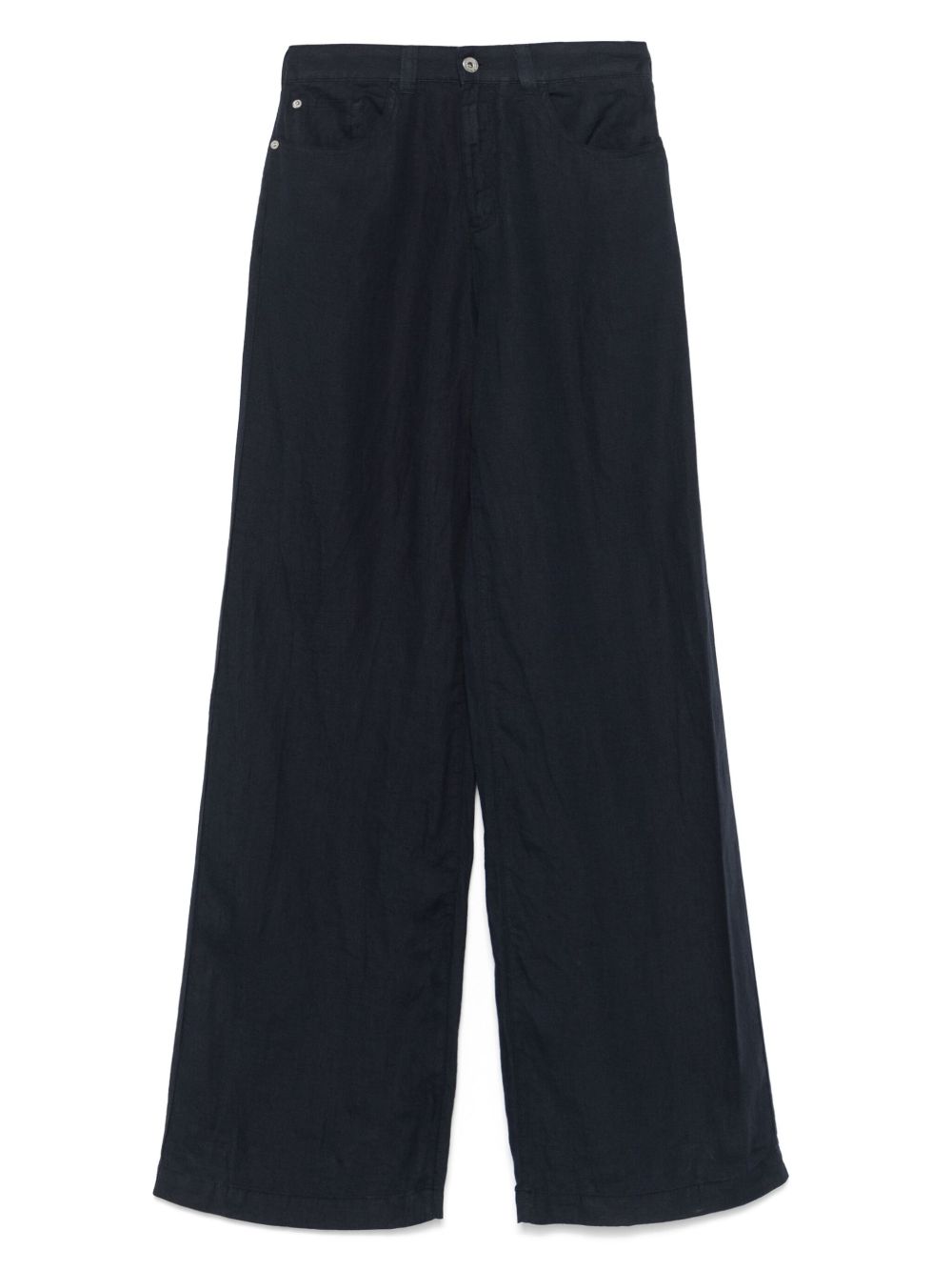 EMPORIO ARMANI Wide-Leg 100% Linen Trousers for Women