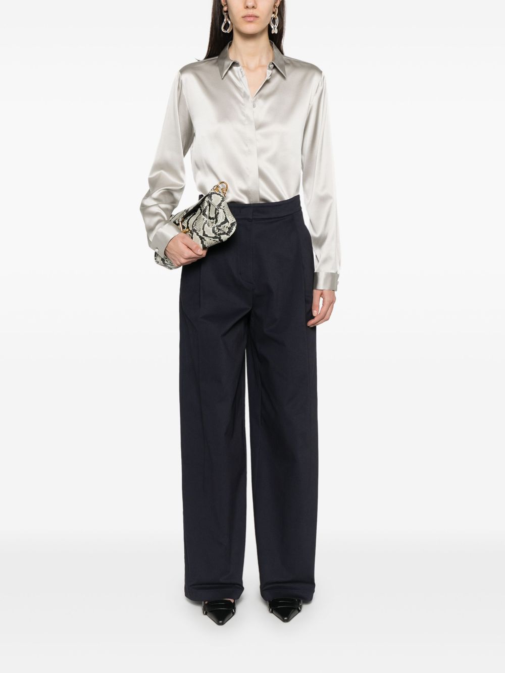 EMPORIO ARMANI Cotton Wide-Leg Trousers