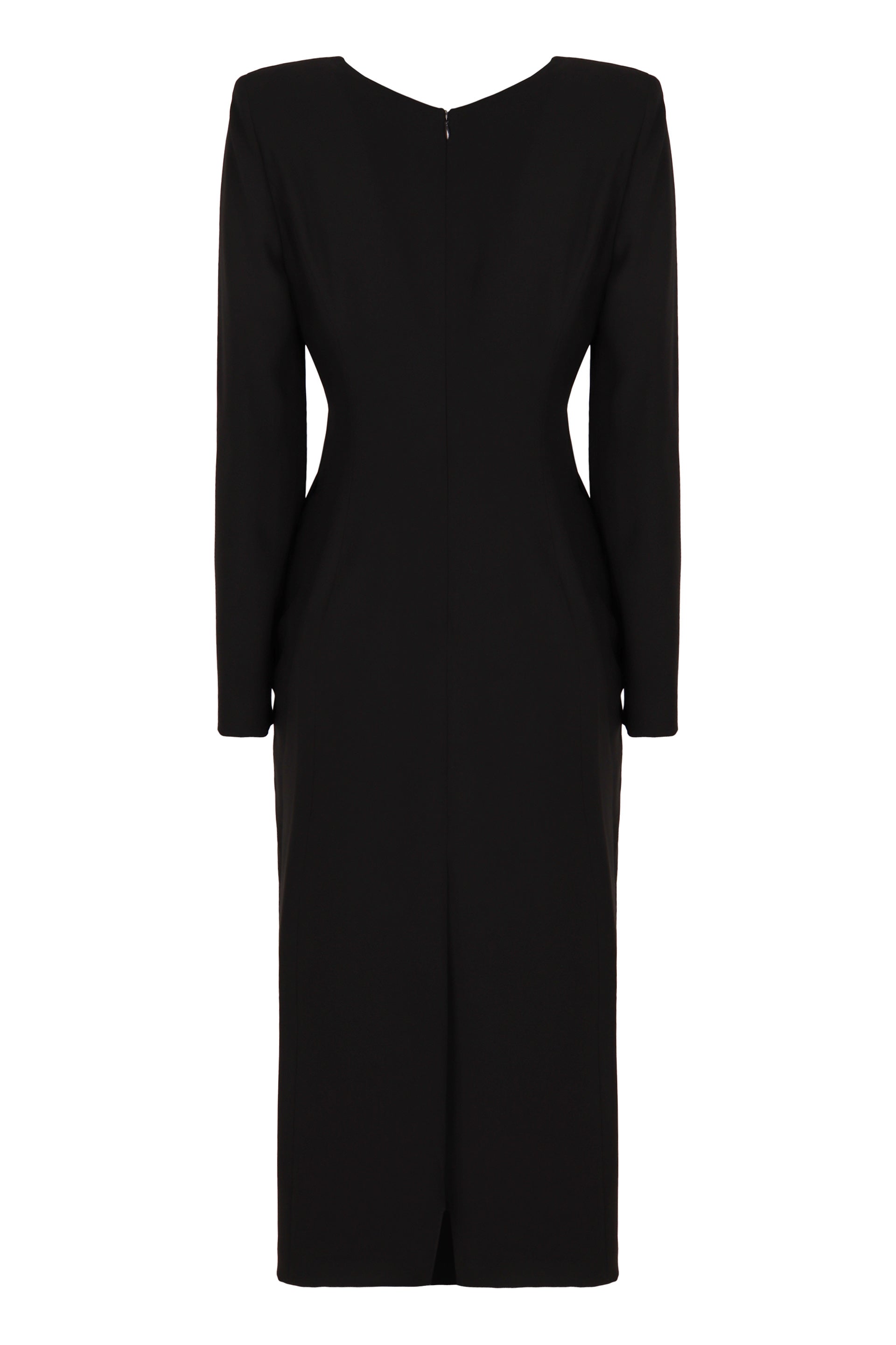 EMPORIO ARMANI Stylish V-Neck Mini Dress with Knot Front Detail