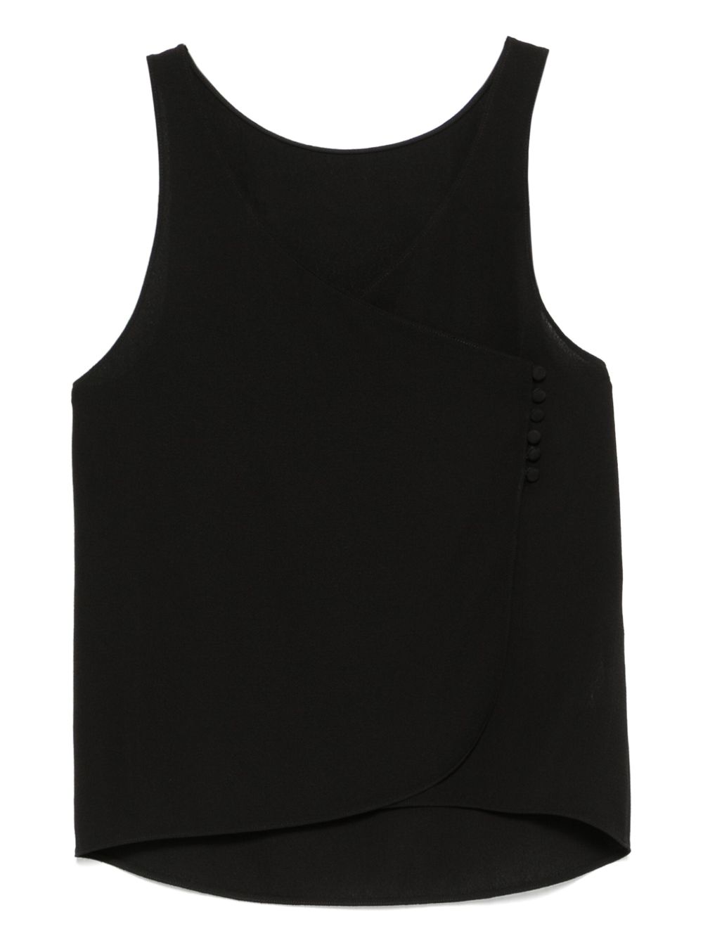 EMPORIO ARMANI Sleeveless Cotton Blend V-Neck Wrap Top