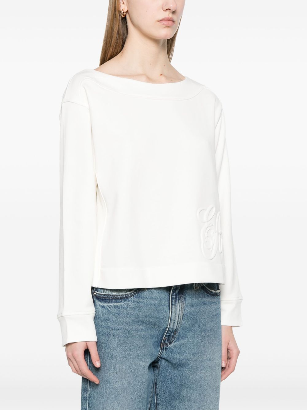 EMPORIO ARMANI Organic Cotton Crew Neck Sweatshirt for Women