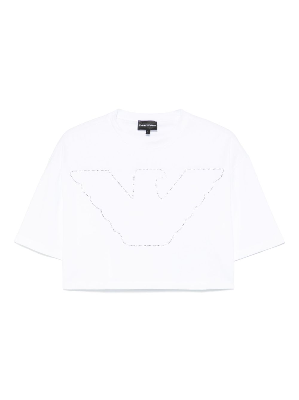 EMPORIO ARMANI Cropped Mini Logo Cotton T-Shirt for Women