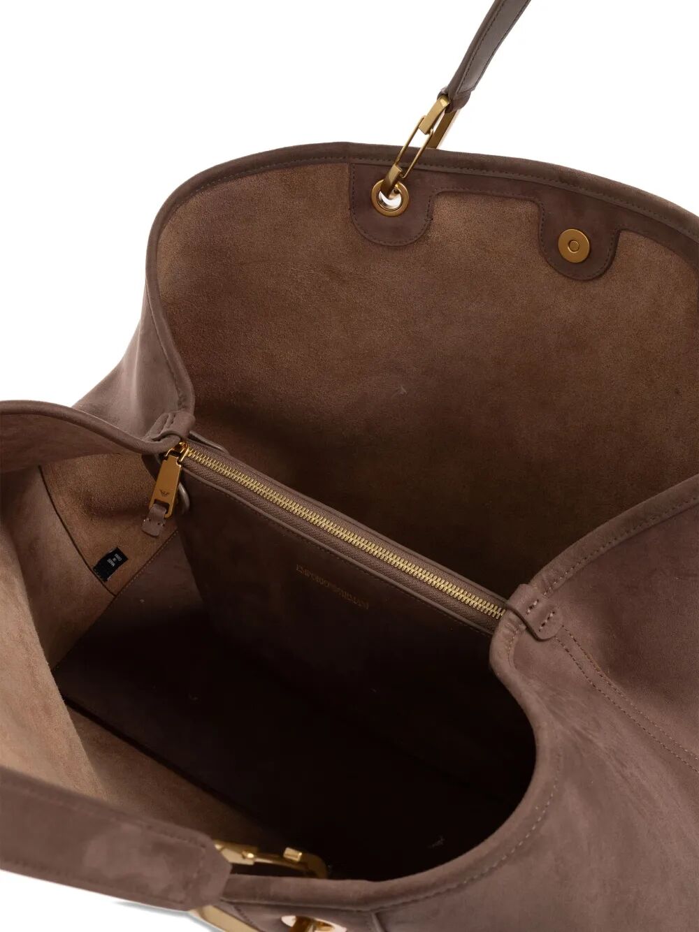 EMPORIO ARMANI XL Suede Chain Shopping Bag