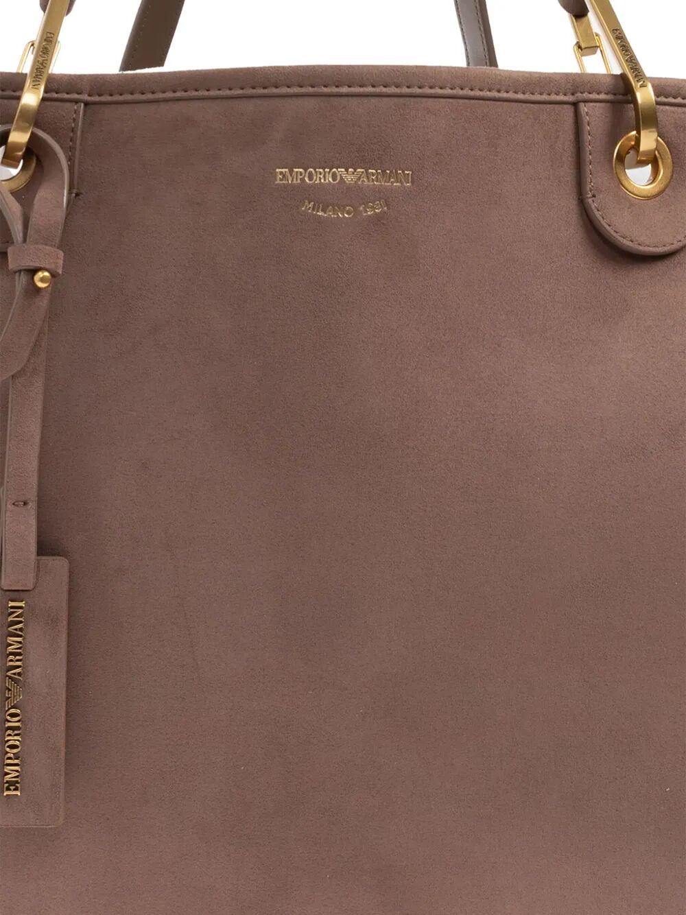 EMPORIO ARMANI XL Suede Chain Shopping Bag