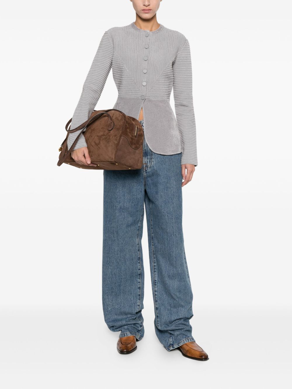 EMPORIO ARMANI Buttoned Crewneck Jacket for Women