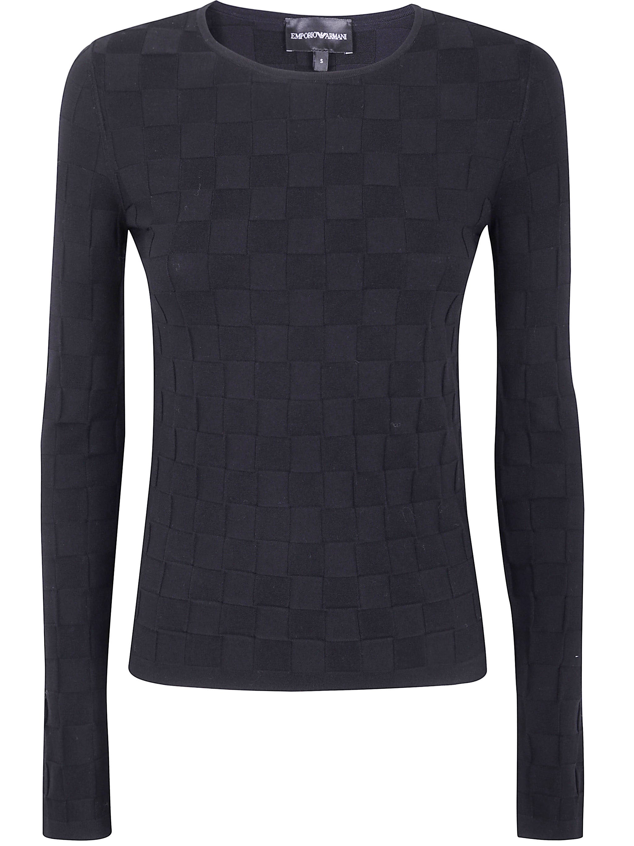 EMPORIO ARMANI Long Sleeve Damier Sweater for Women