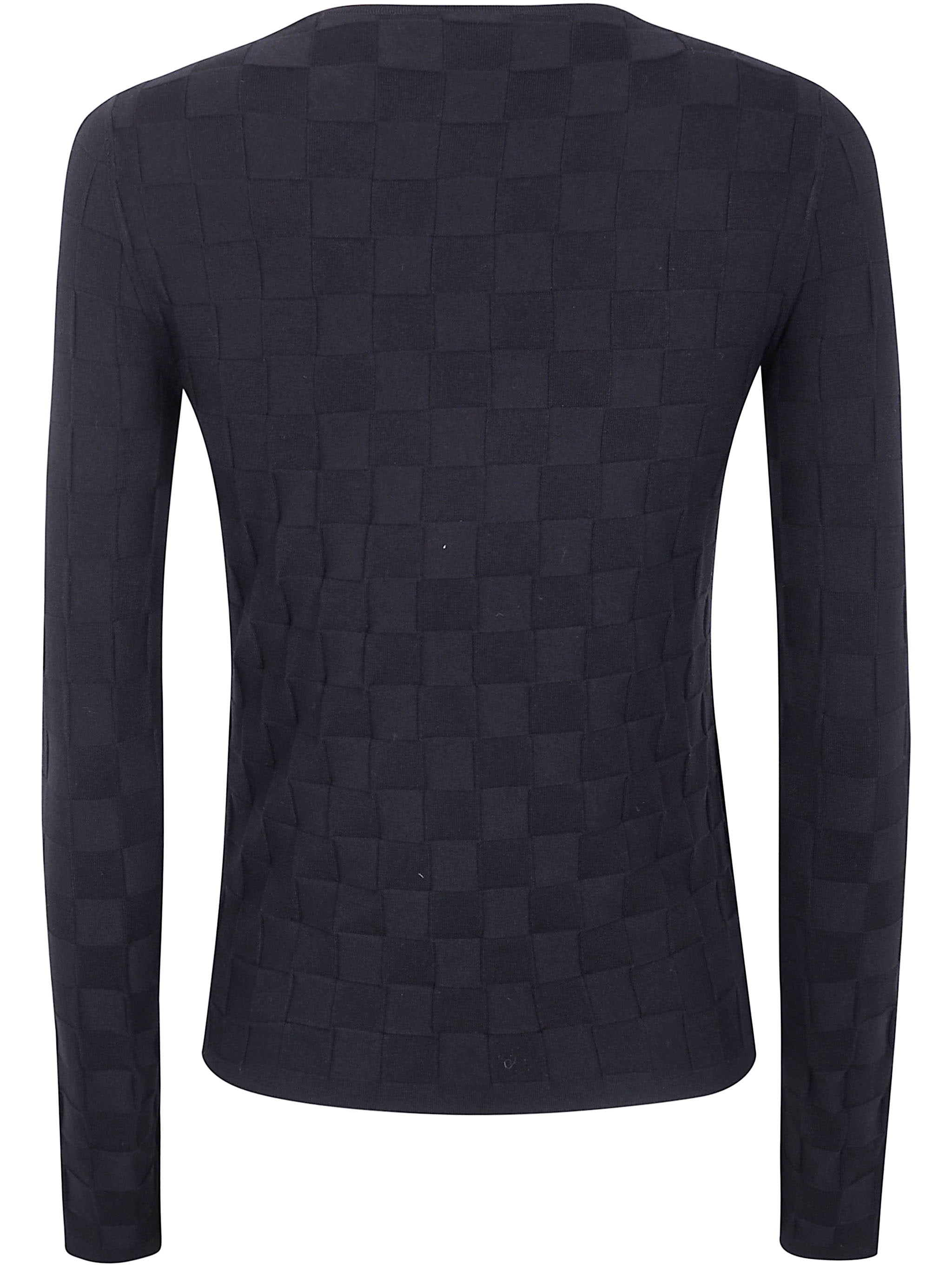 EMPORIO ARMANI Long Sleeve Damier Sweater for Women