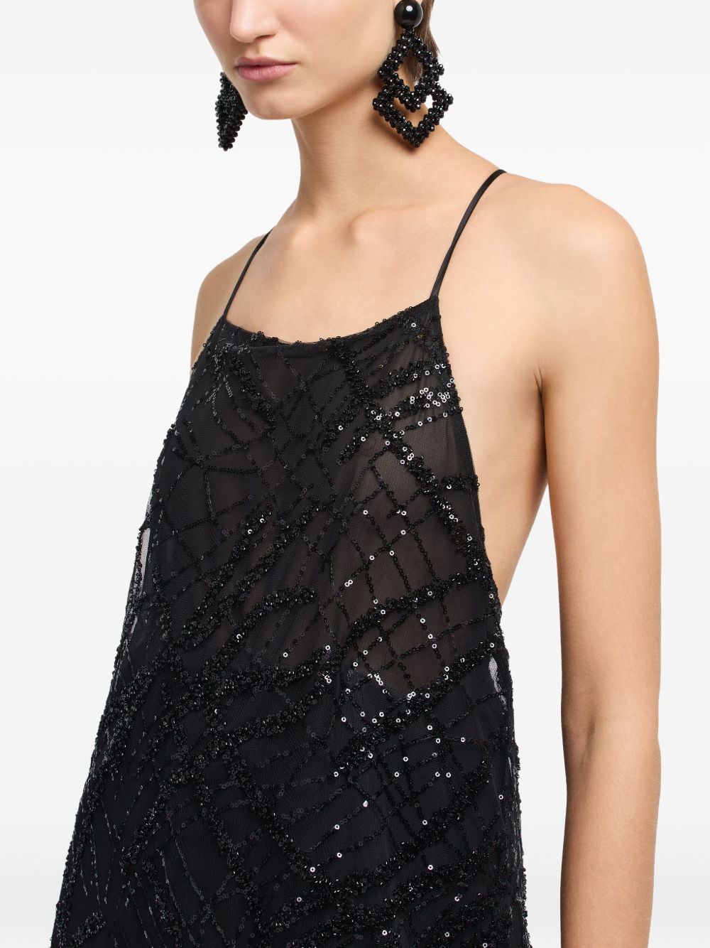 EMPORIO ARMANI Backless Sequin Mini Dress