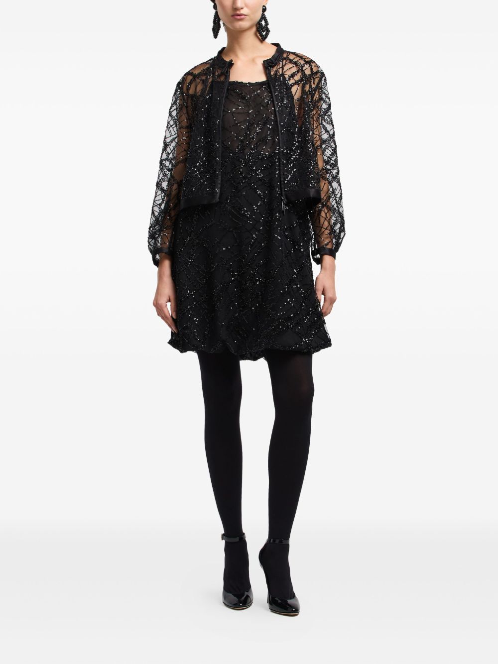 EMPORIO ARMANI Backless Sequin Mini Dress