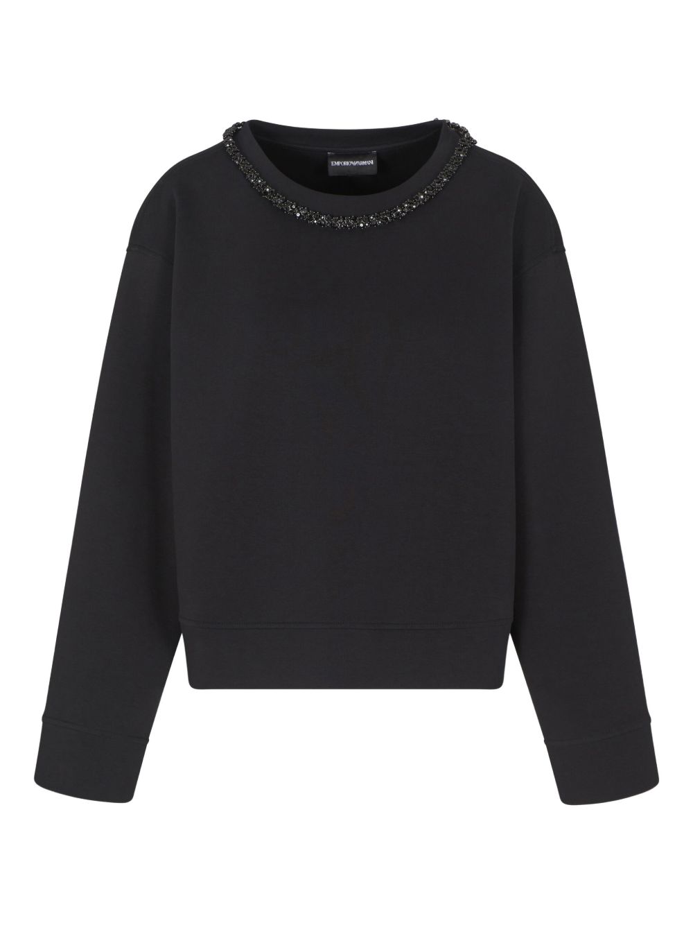 EMPORIO ARMANI Embellished Long Sleeve Crewneck Sweatshirt for Women
