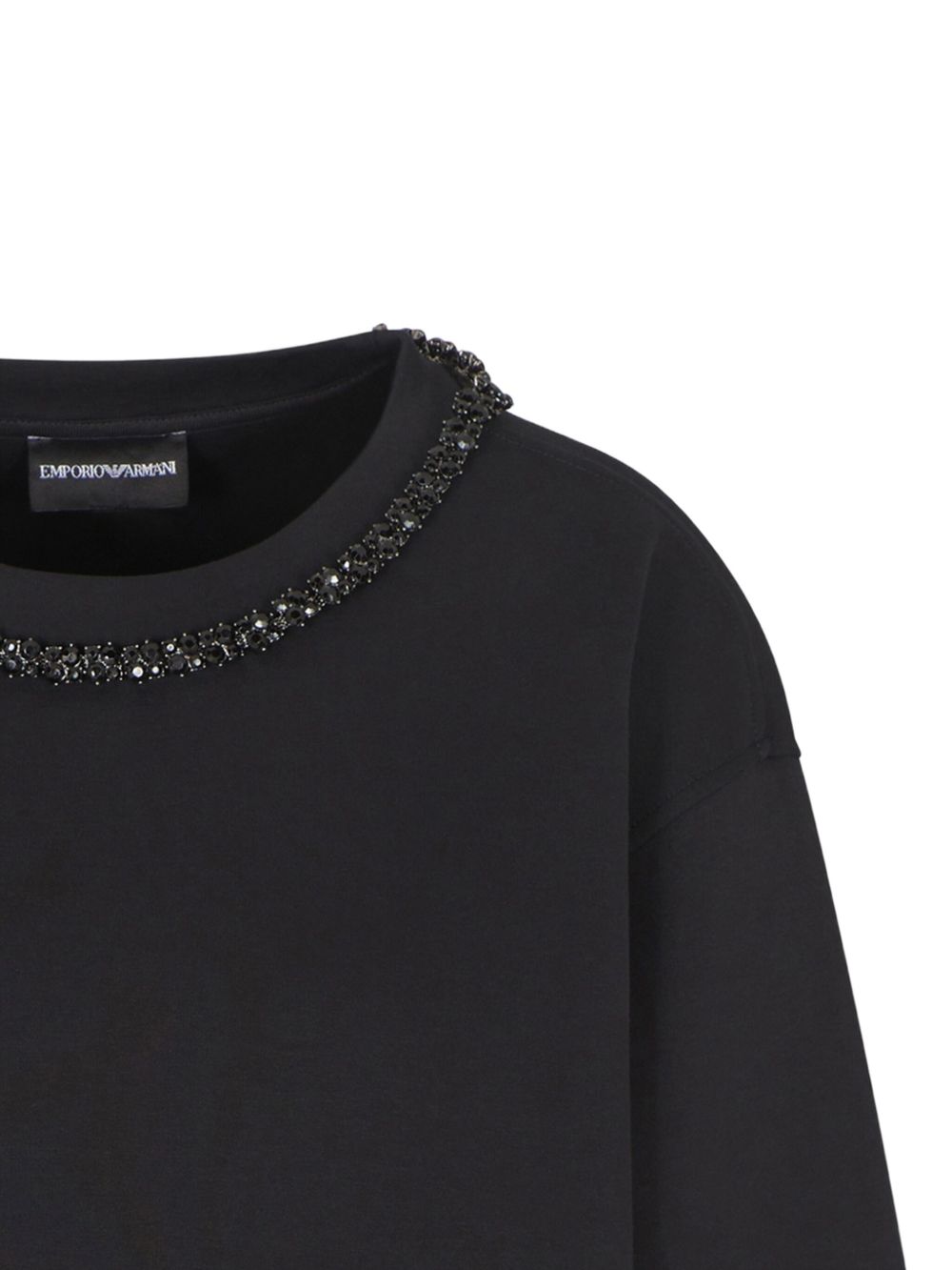 EMPORIO ARMANI Embellished Long Sleeve Crewneck Sweatshirt for Women