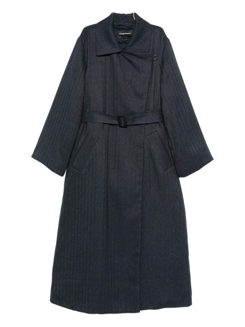 EMPORIO ARMANI Stylish Striped Belted Coat for Women