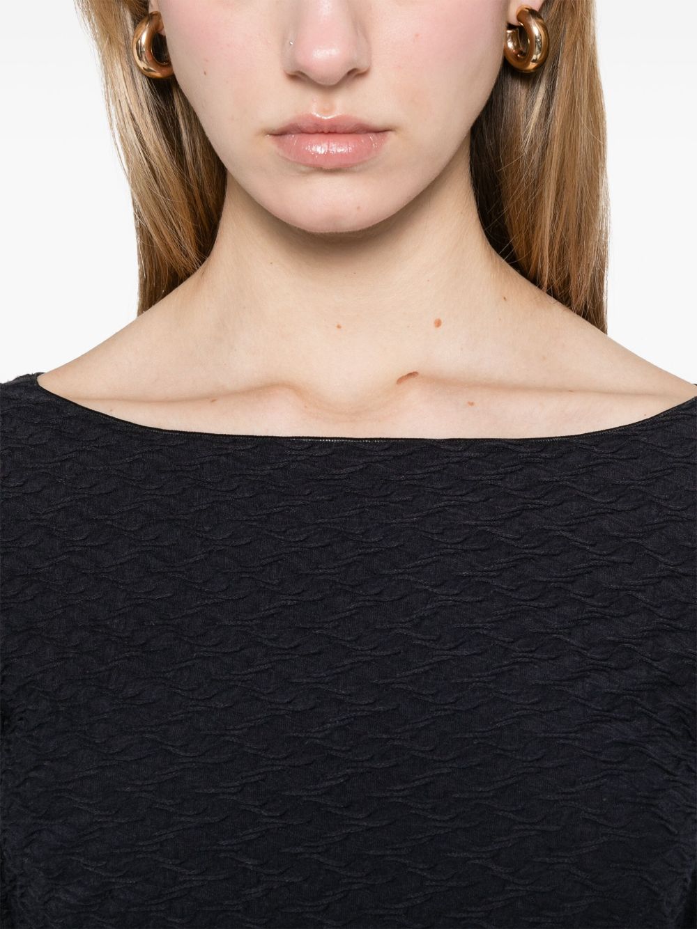 EMPORIO ARMANI Jacquard Boat-Neck Top for Women