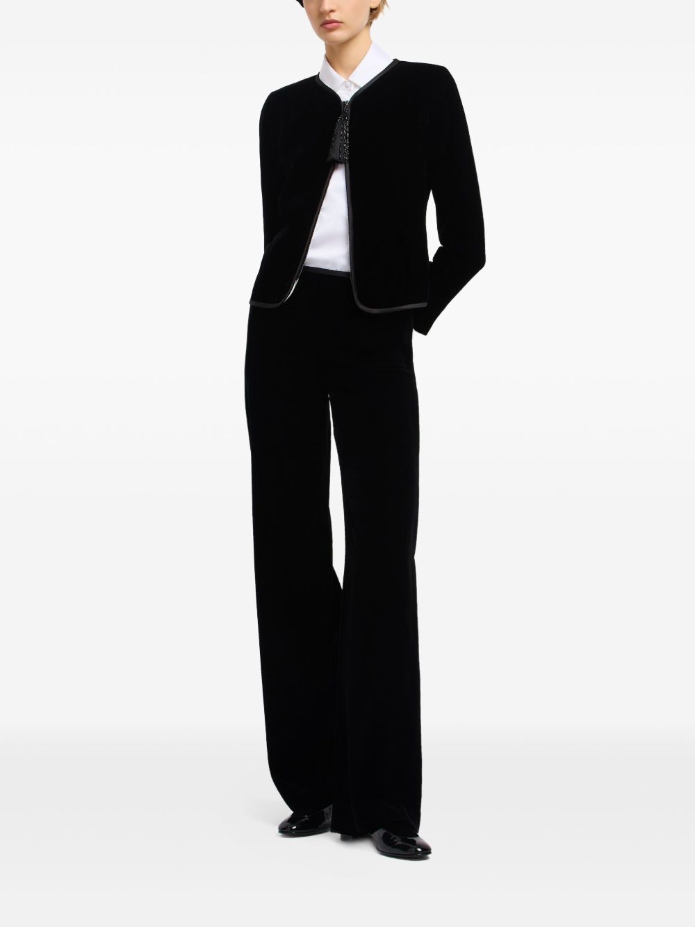 EMPORIO ARMANI Mini Fabric Jacket with Satin Trim
