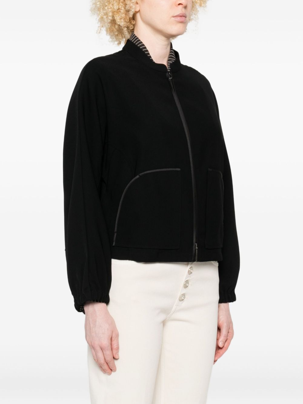 EMPORIO ARMANI Oversized Zipped Blouson Jacket for Women