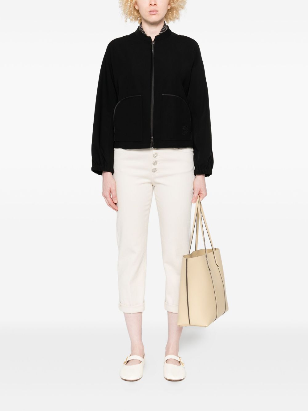 EMPORIO ARMANI Oversized Zipped Blouson Jacket for Women