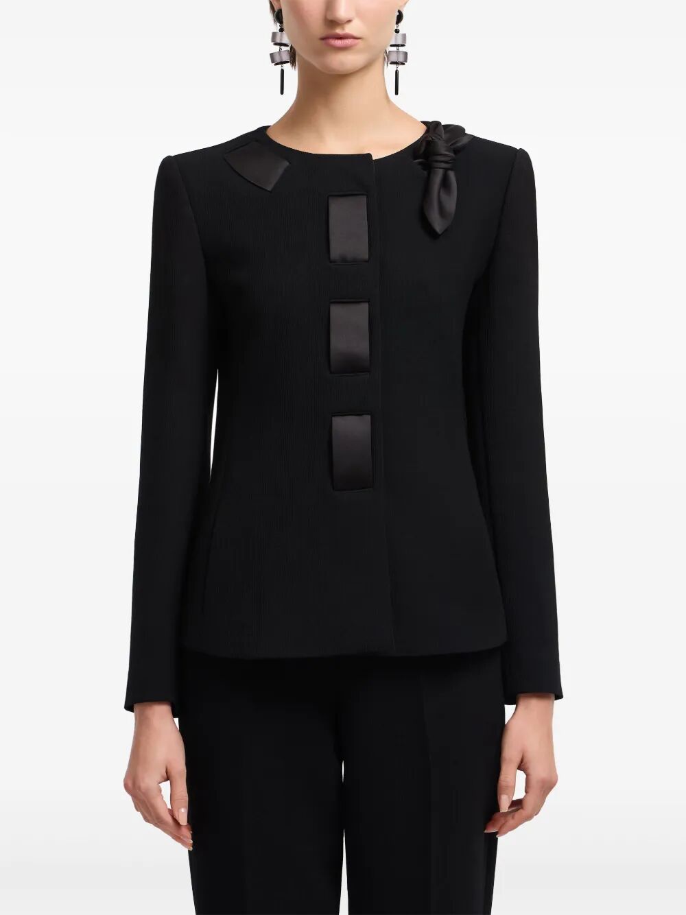 EMPORIO ARMANI Satin Insert Jacket for Women - FW25 Collection