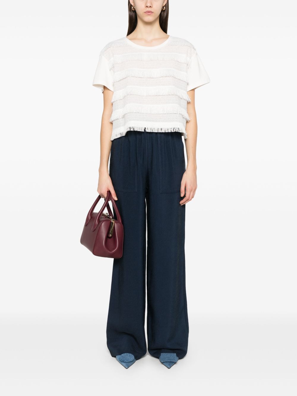 EMPORIO ARMANI Cotton T-Shirt with Embroidered Logo for Women - SS25