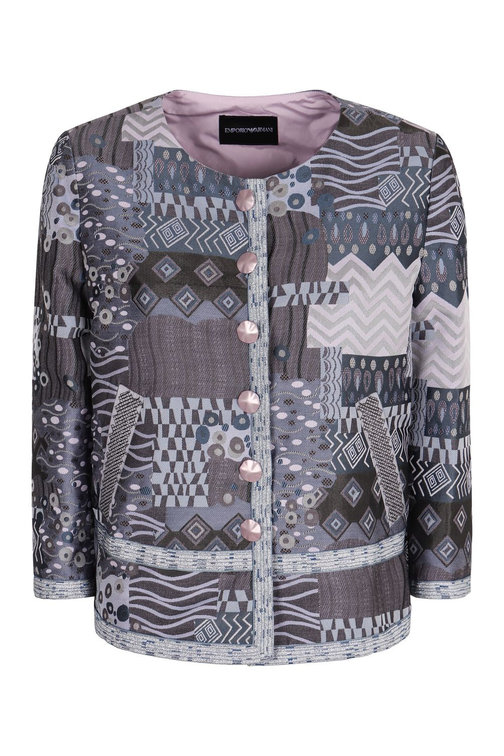 EMPORIO ARMANI Jacquard Blazer with Embellished Buttons