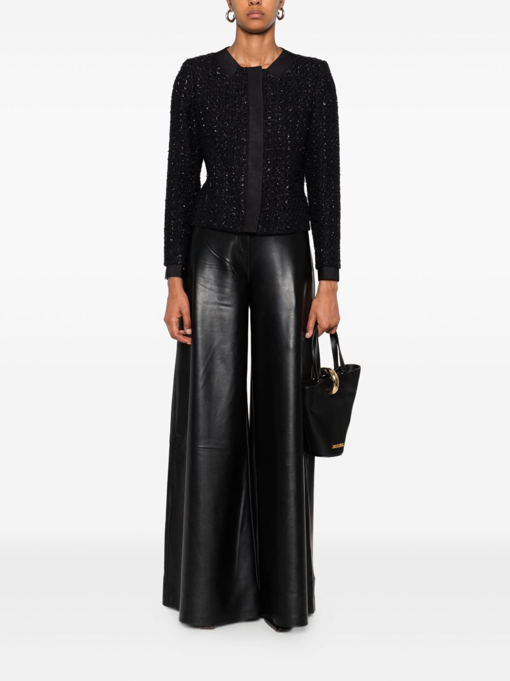 EMPORIO ARMANI Wool Blend Cropped Blazer Jacket