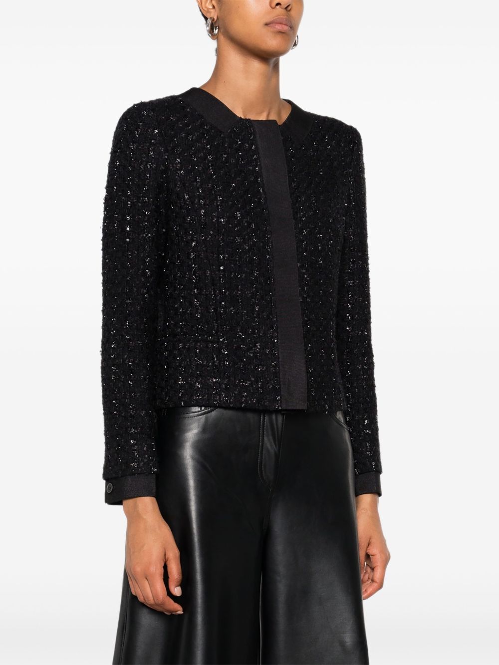 EMPORIO ARMANI Wool Blend Cropped Blazer Jacket