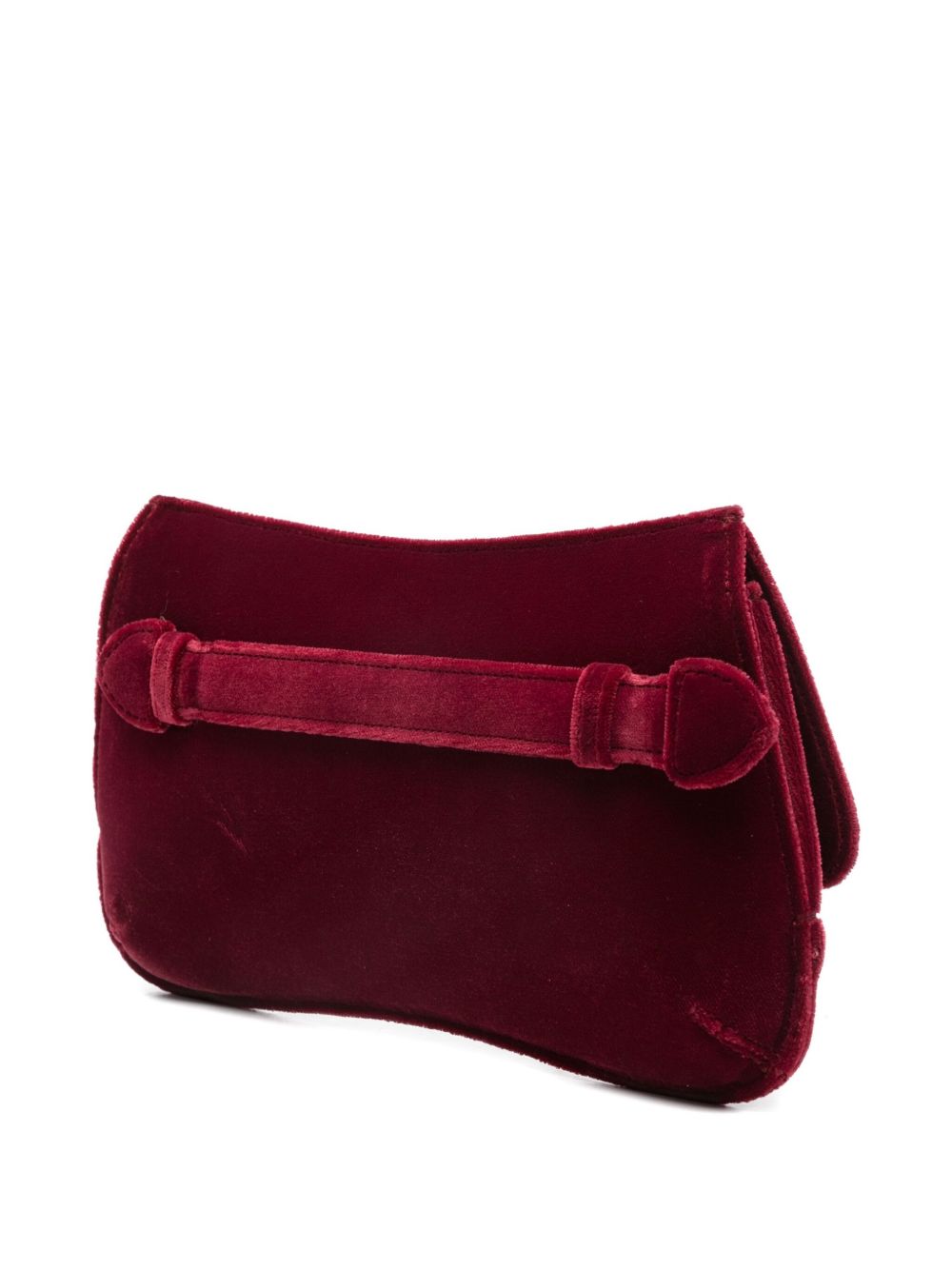 EMPORIO ARMANI Velvet Clutch with Chain-Link Shoulder Strap