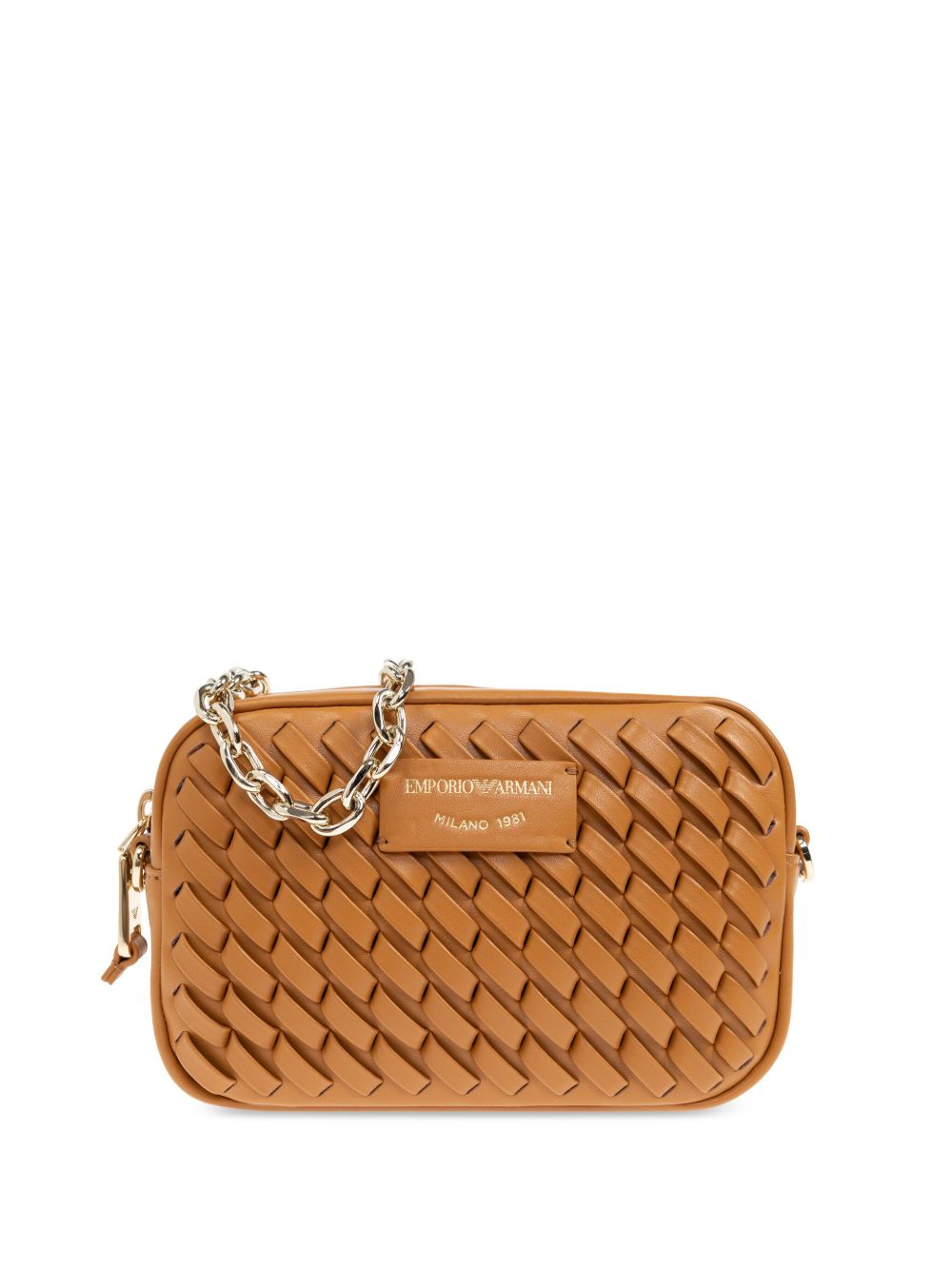 E'CLAT Mini Leather Camera Handbag with Chain-Link Strap