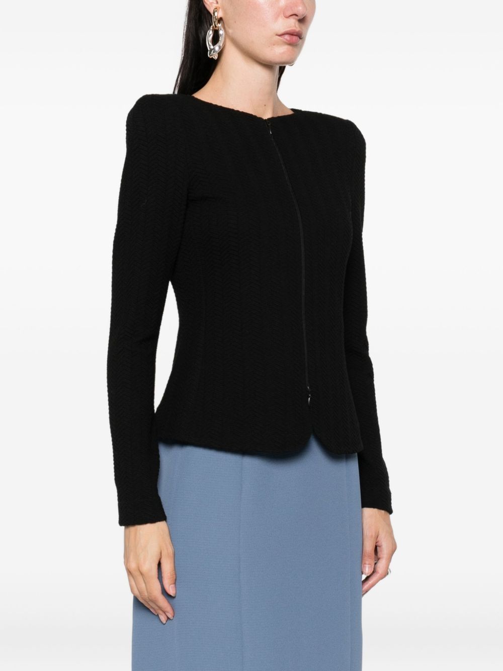 EMPORIO ARMANI Textured Weave Blazer Jacket for Women