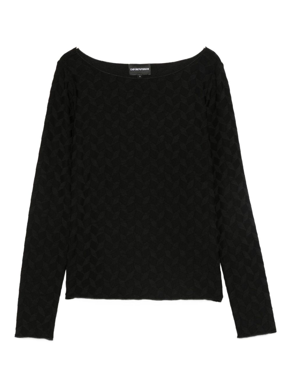 EMPORIO ARMANI Boat-Neck Textured Knit Jumper