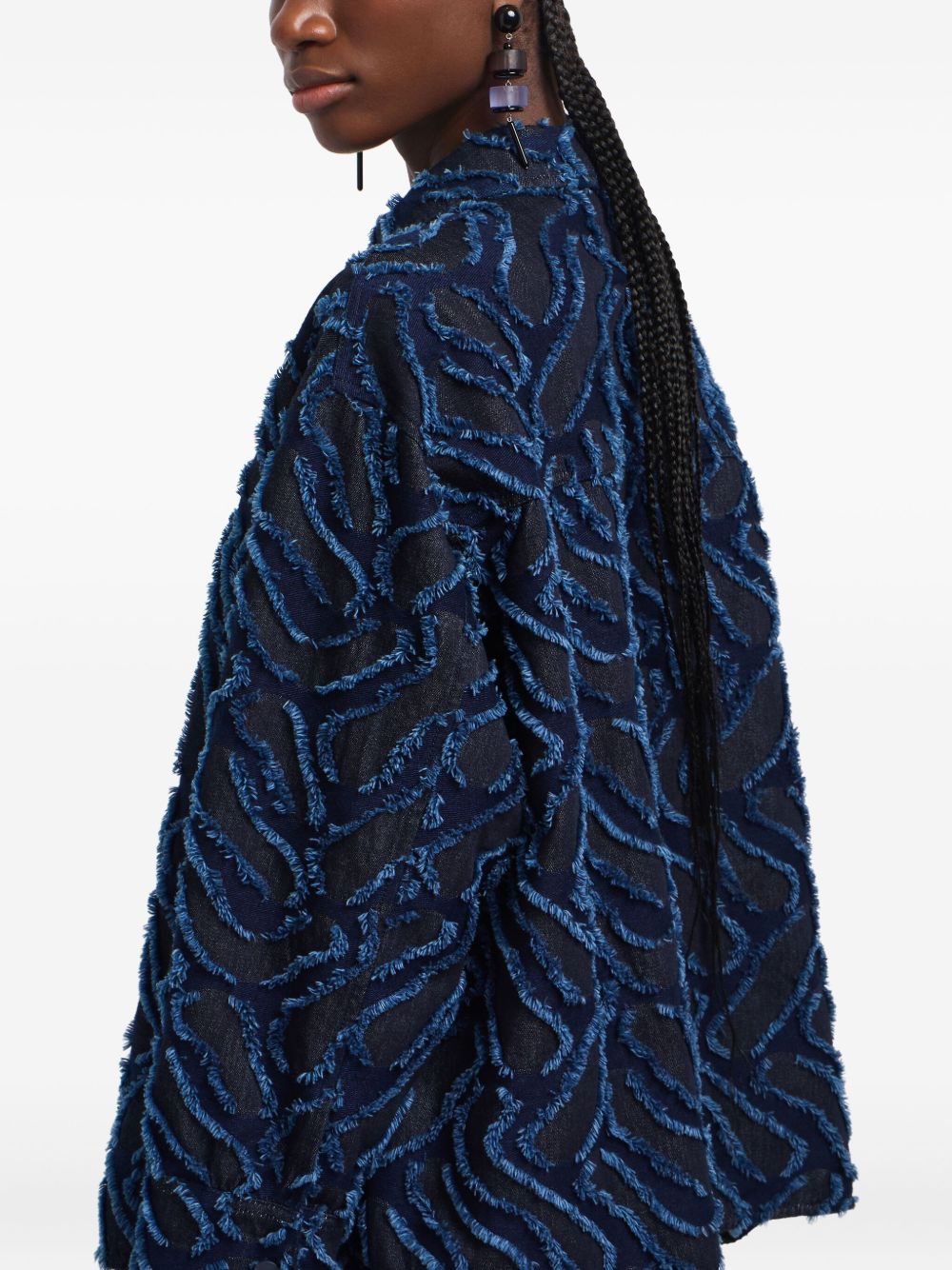 EMPORIO ARMANI Frayed Pattern Cotton Jacket for Women