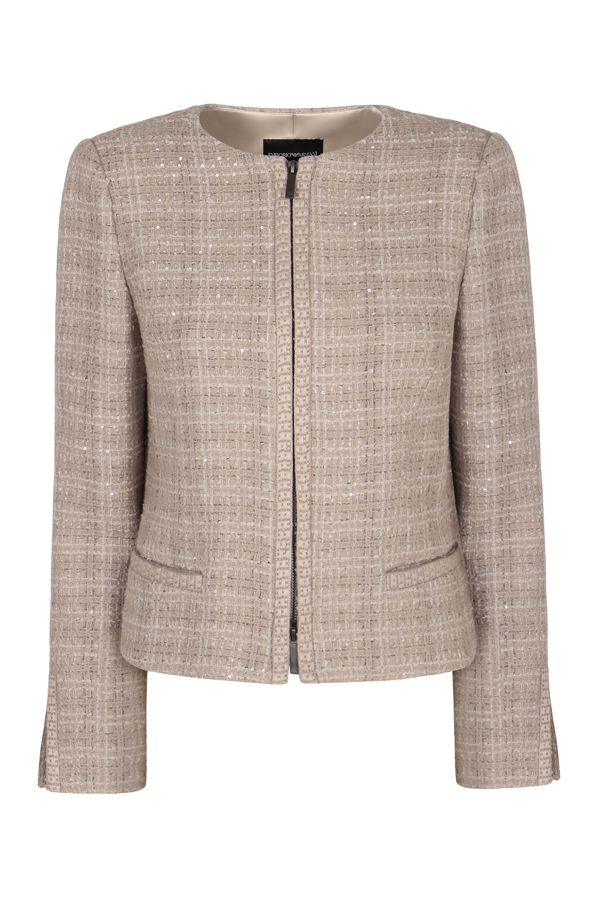 EMPORIO ARMANI Cotton Sequin Embellished Jacket for Women