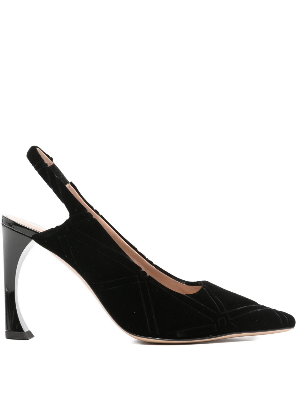 EMPORIO ARMANI Geometric Slingback Pointed Heel Shoes