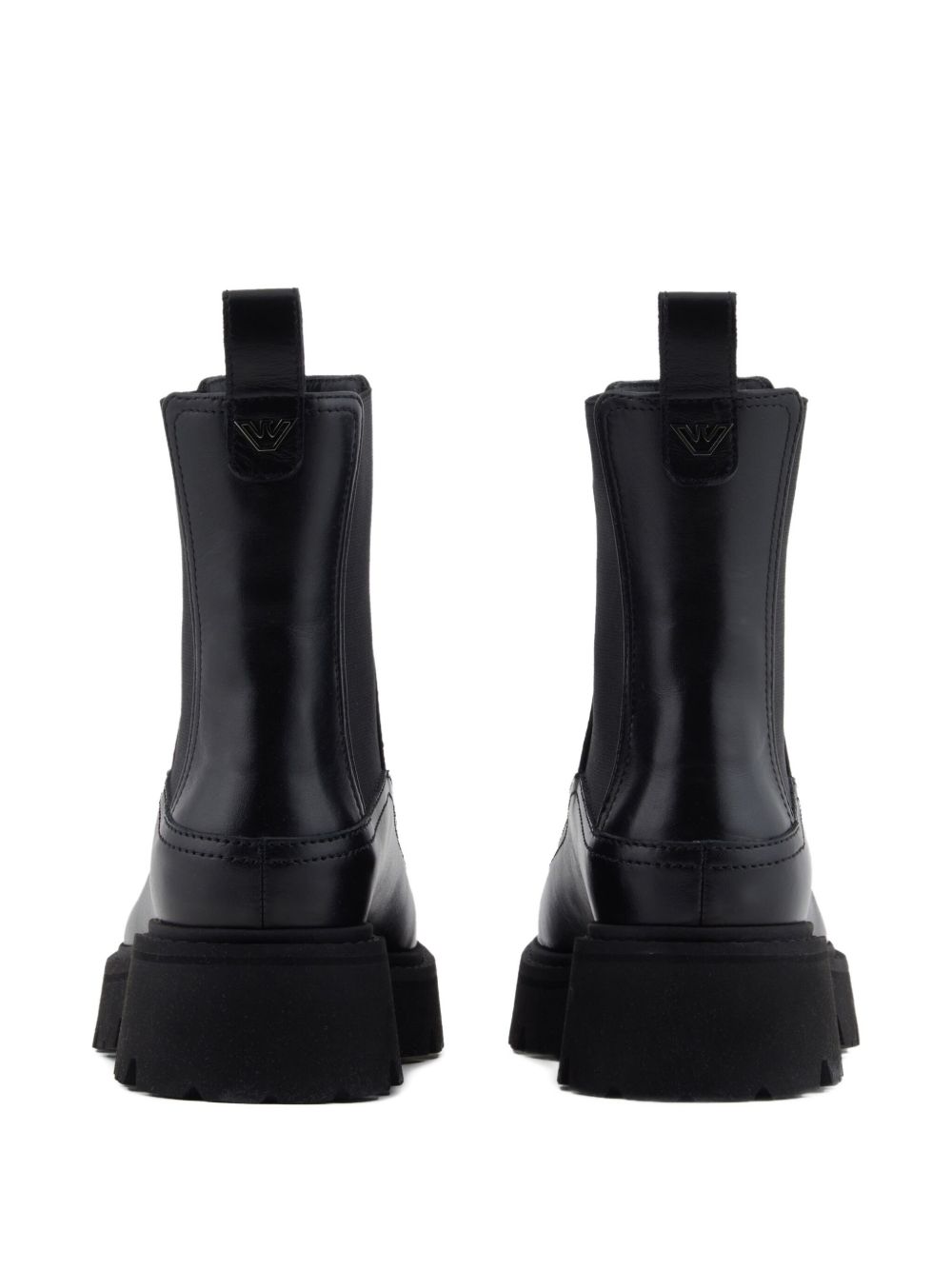 EMPORIO ARMANI Women's Leather Chelsea Boots with Platform Sole