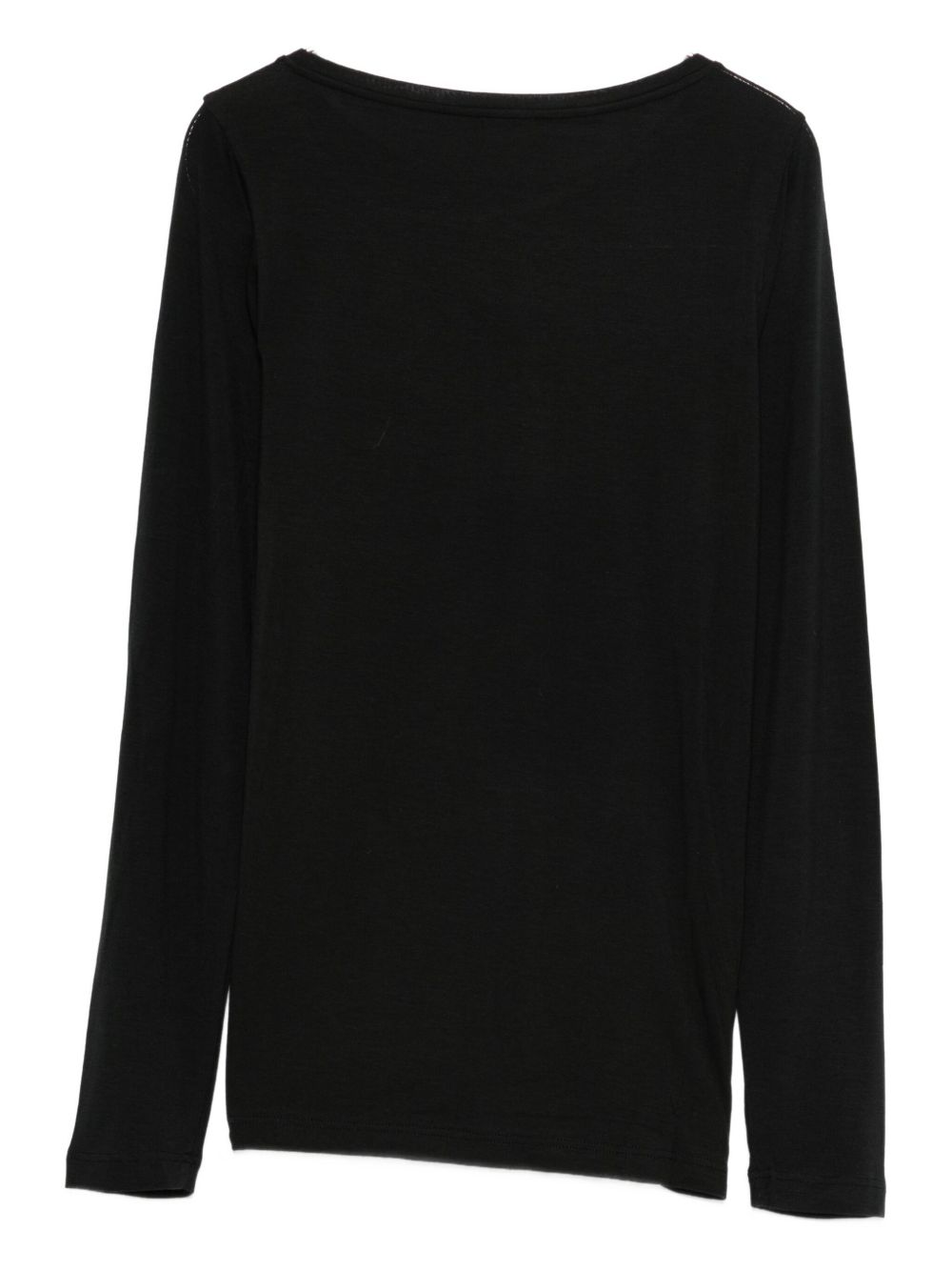 EMPORIO ARMANI Women's Long Sleeves Round Neck Top with Logo Detail