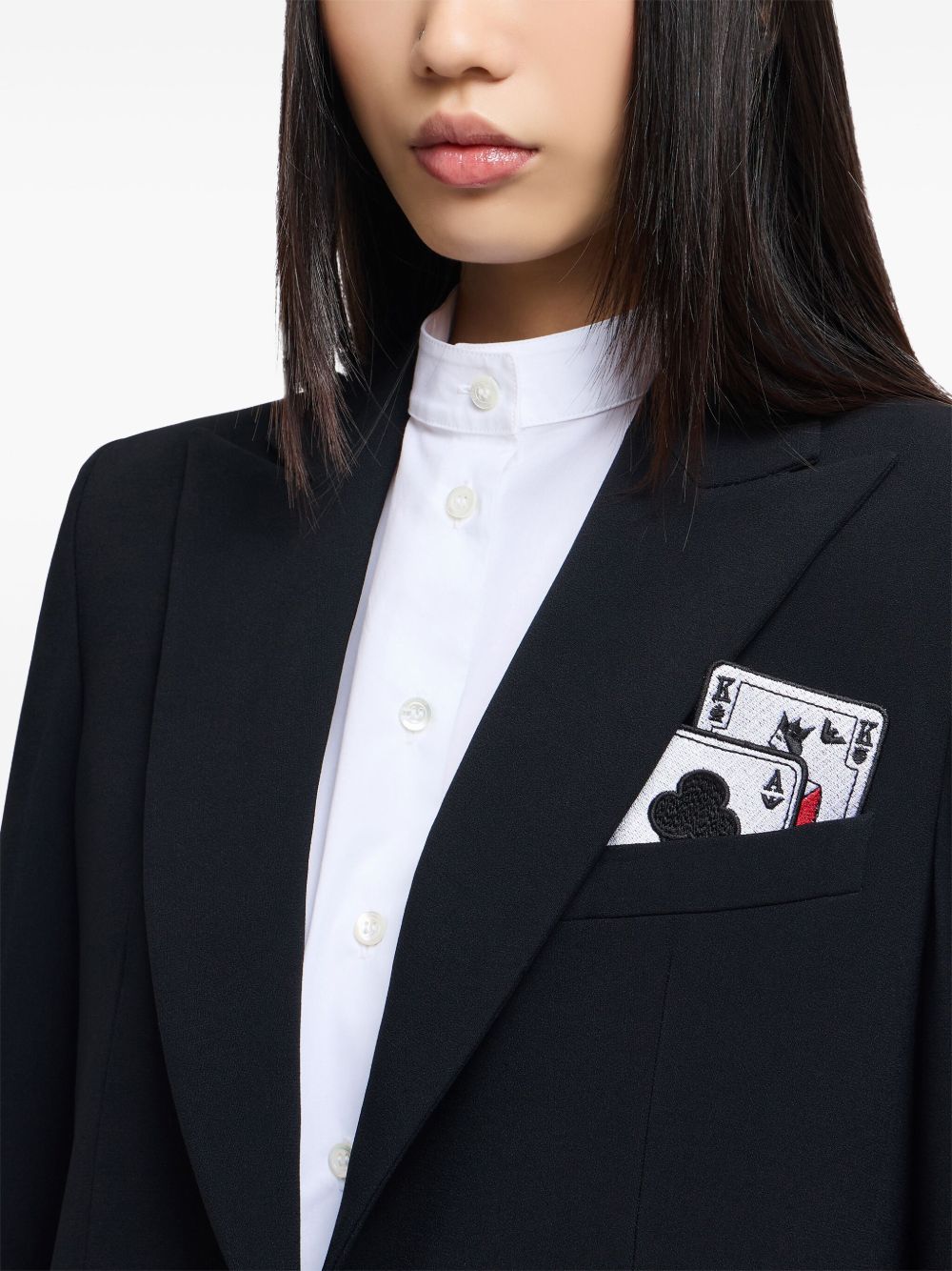 EMPORIO ARMANI Single-Breasted Jacket with Playing Card Pocket Detail
