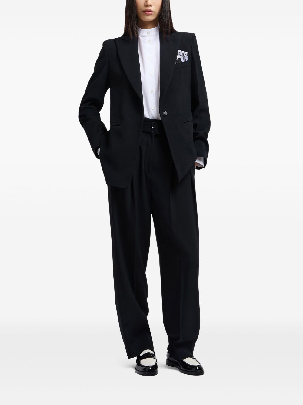 EMPORIO ARMANI Single-Breasted Jacket with Playing Card Pocket Detail