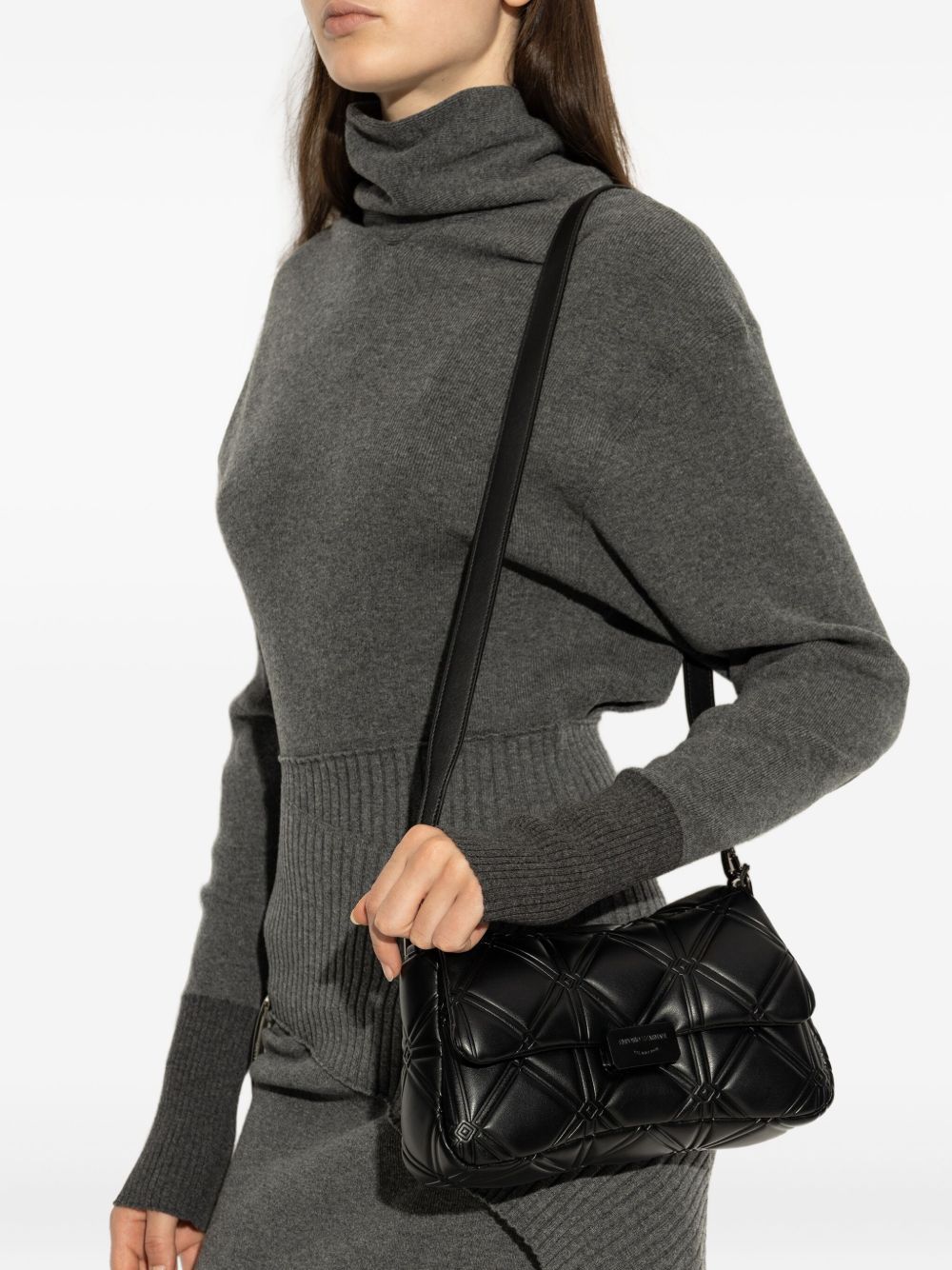 EMPORIO ARMANI Polyester Flap Handbag with Shoulder Strap