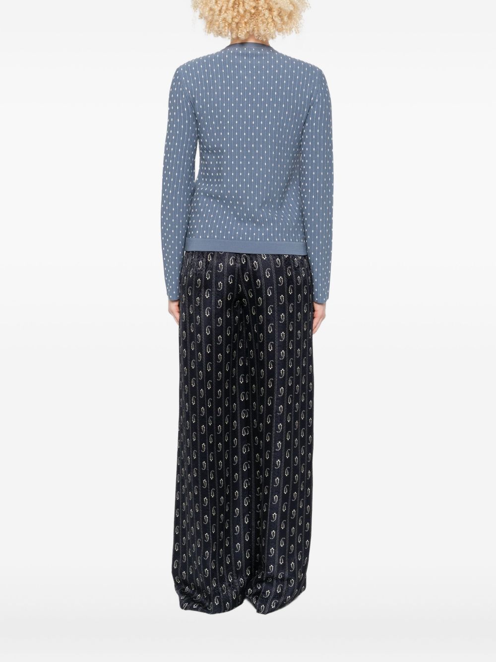 EMPORIO ARMANI Dotted Crewneck Cardigan for Women - Fall/Winter 2025