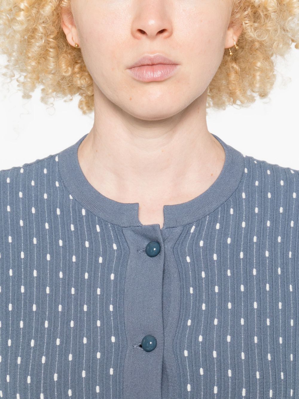 EMPORIO ARMANI Dotted Crewneck Cardigan for Women - Fall/Winter 2025