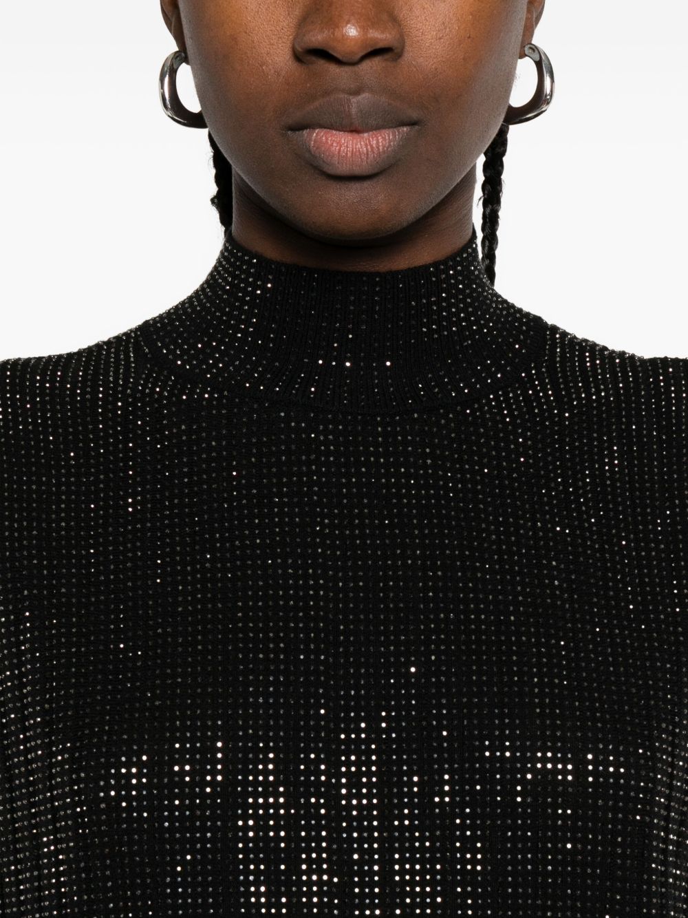 EMPORIO ARMANI Wool Blend Mini Dress with Sequin Embellishment