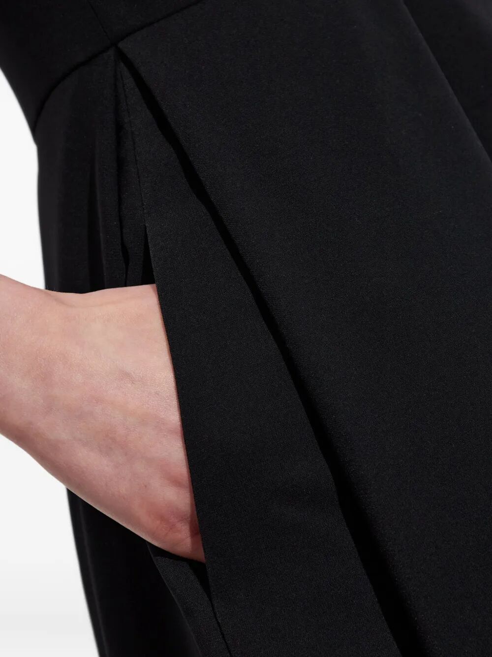 EMPORIO ARMANI Sleeveless Flared Hem Dress with Side Slit Pockets