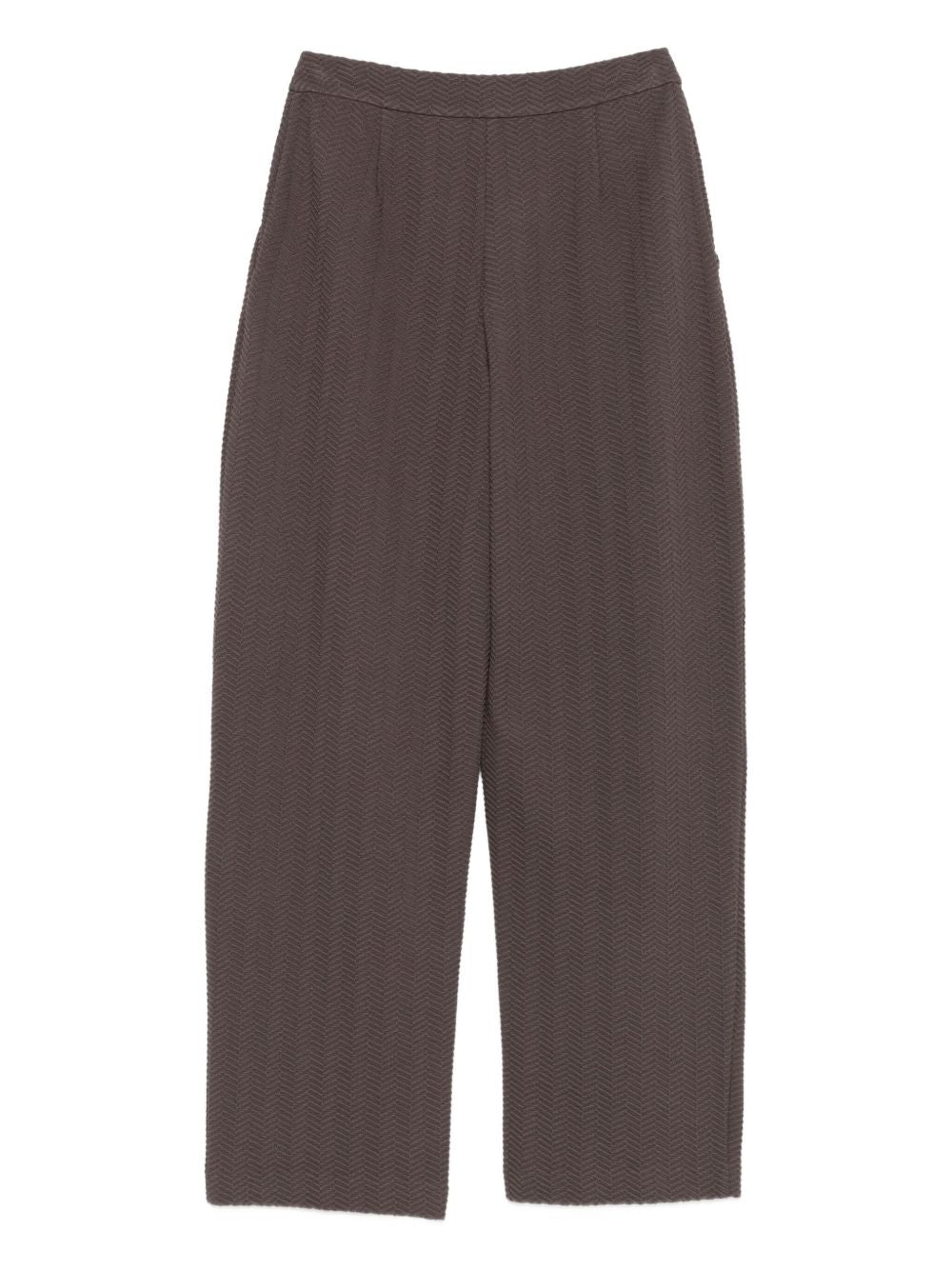 EMPORIO ARMANI Cotton Blend Chevron Motif Trousers - Women’s FW25 Collection