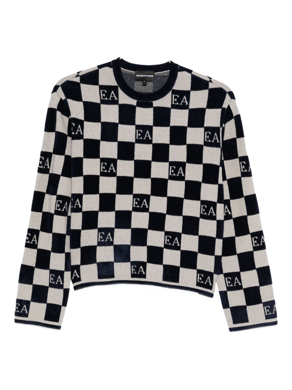 EMPORIO ARMANI Check Crewneck Sweater for Women - FW25