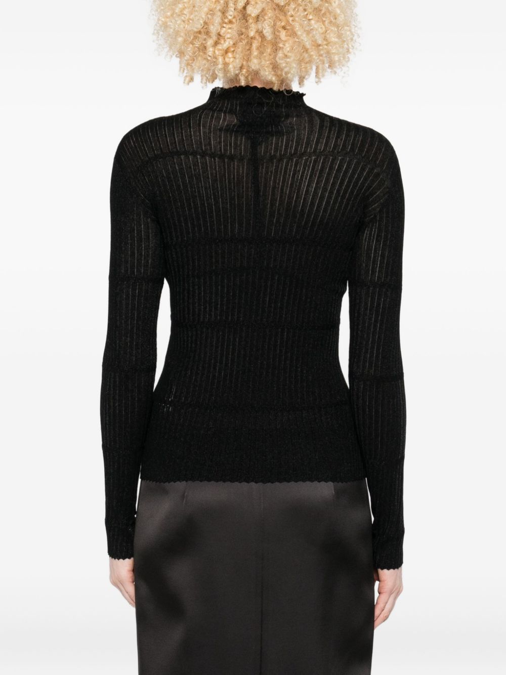 EMPORIO ARMANI Womens High Neck Ribbed Knit Turtle-Neck Sweater
