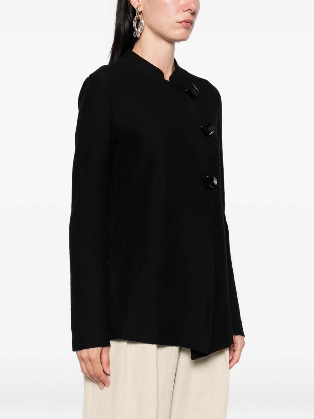 EMPORIO ARMANI Asymmetrical Fastening Single-Breasted Jacket for Women