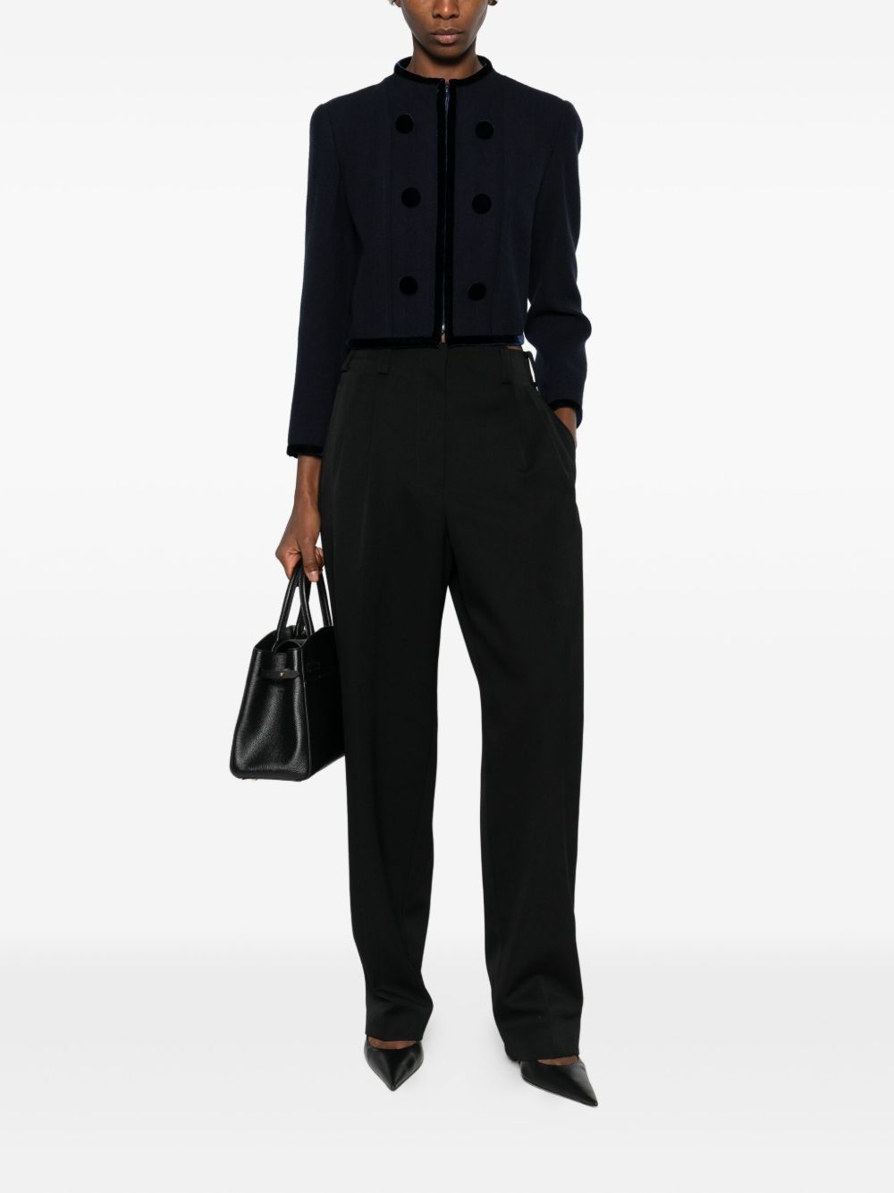 EMPORIO ARMANI Vintage-Inspired Wool Blazer Jacket for Women - FW25
