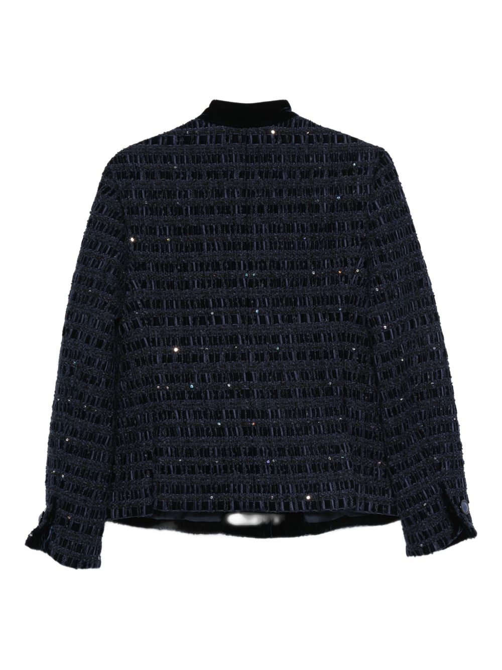 EMPORIO ARMANI Velvet Collar with Sequin Embellishment